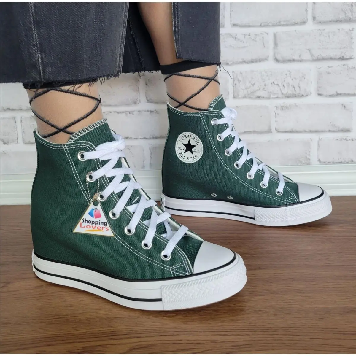 ⭐rare Converse Chuck Taylor Wedge Platform Hi Sz 10 Womens Shoes Green A14262C⭐