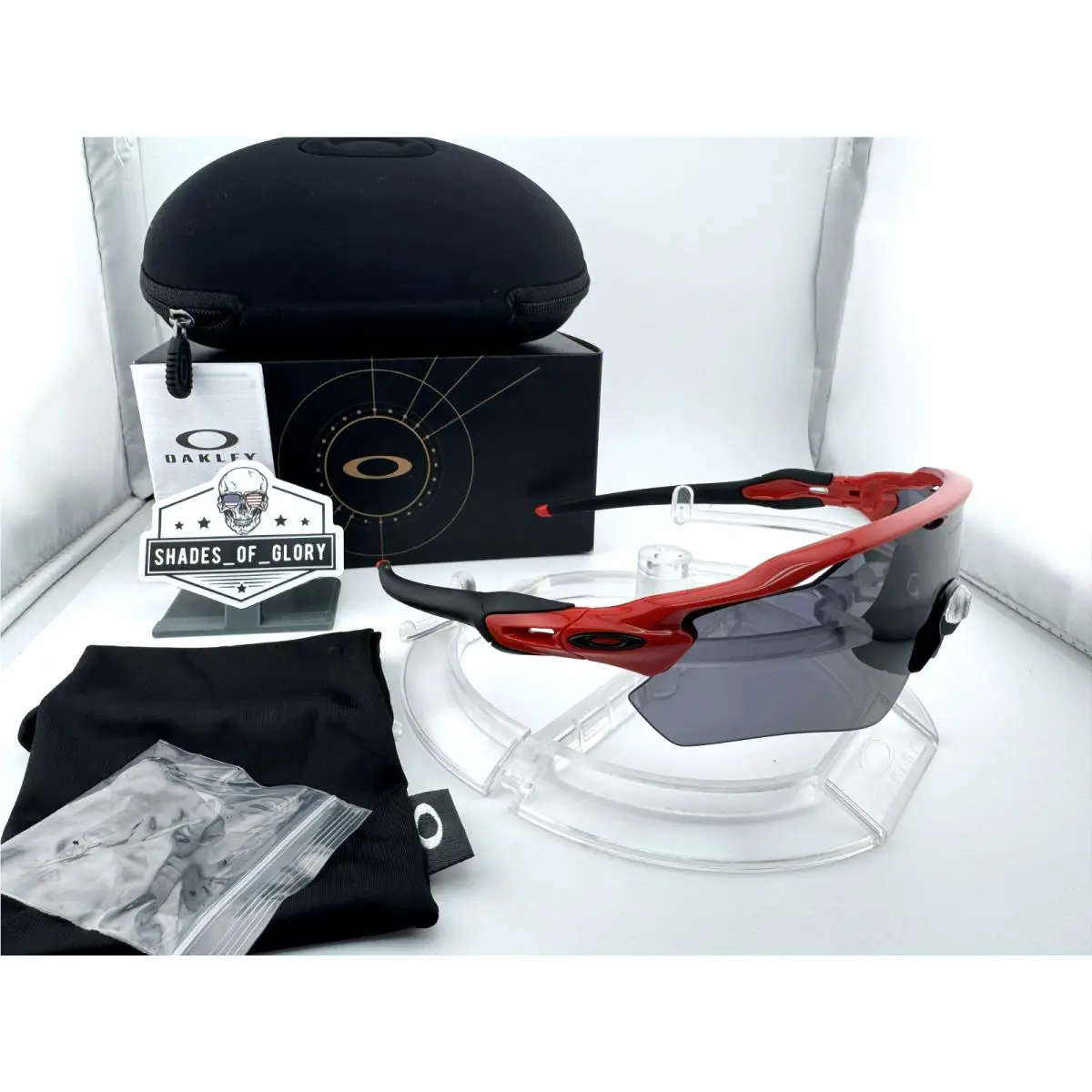 Oakley Radar EV Path Custom Redline W/ Prizm Black Iridium Polarized Sunglasses