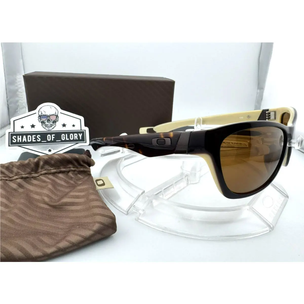 Oakley Jupiter LX Tortoise Cream W/ Dark Bronze Sunglasses 03-287