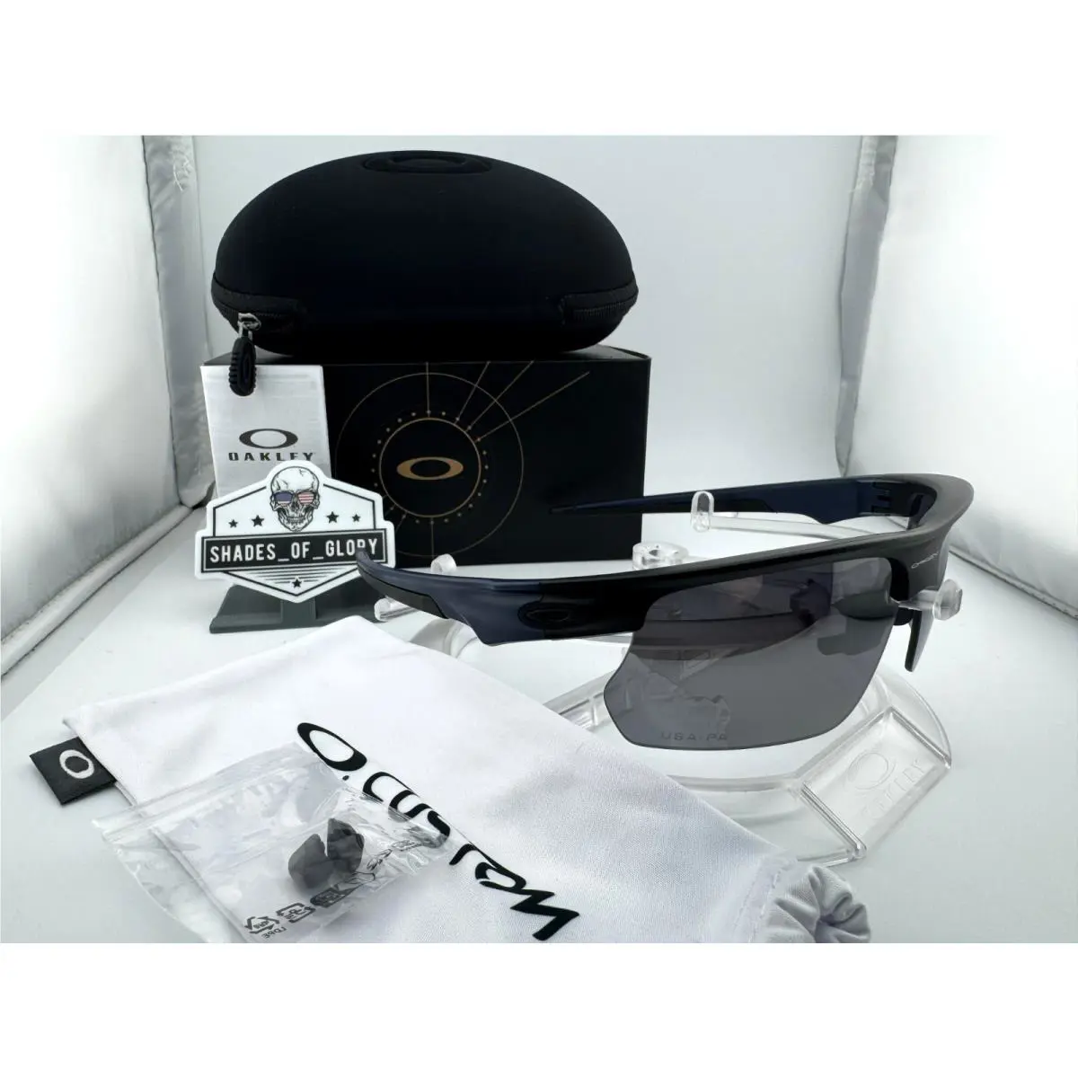 Bisphaera Custom Matte Black Navy Prizm Black Iridium Polarized Sunglasse by Oakley