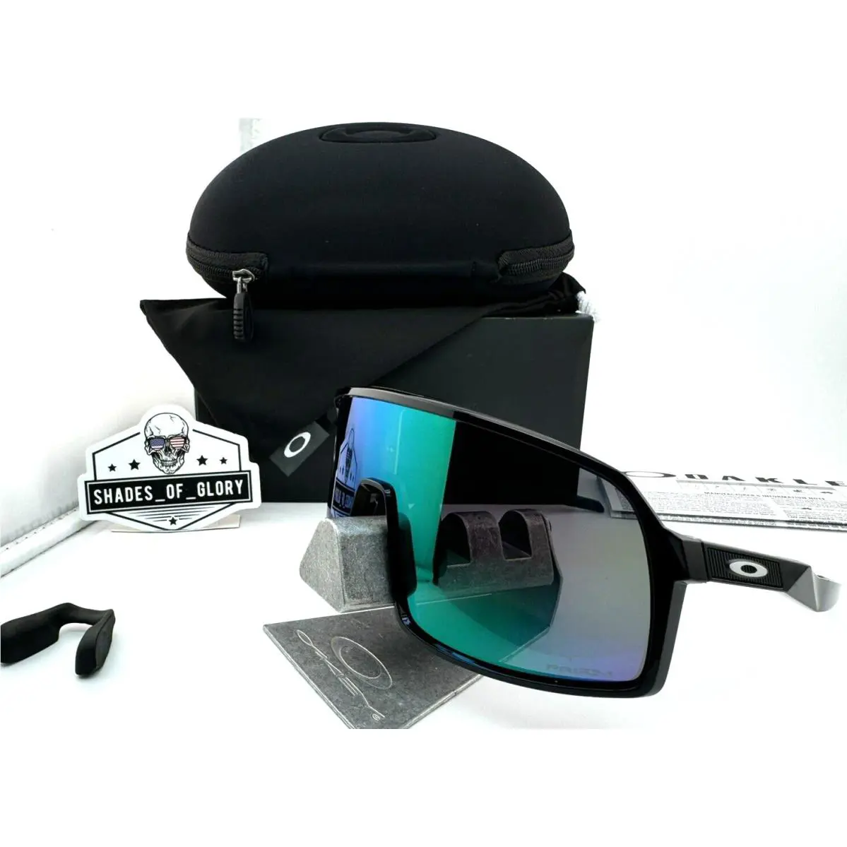 Sutro S Polished Black with Prizm Jade Green Sunglasses OO9462-06 by Oakley