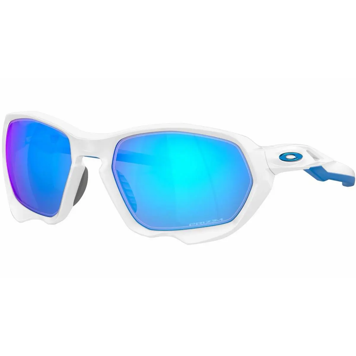 Oakley Plazma OO9019-10 Sunglasses White Frame Prizm Sapphire Lens 59mm - Frame: White, Lens: Blue