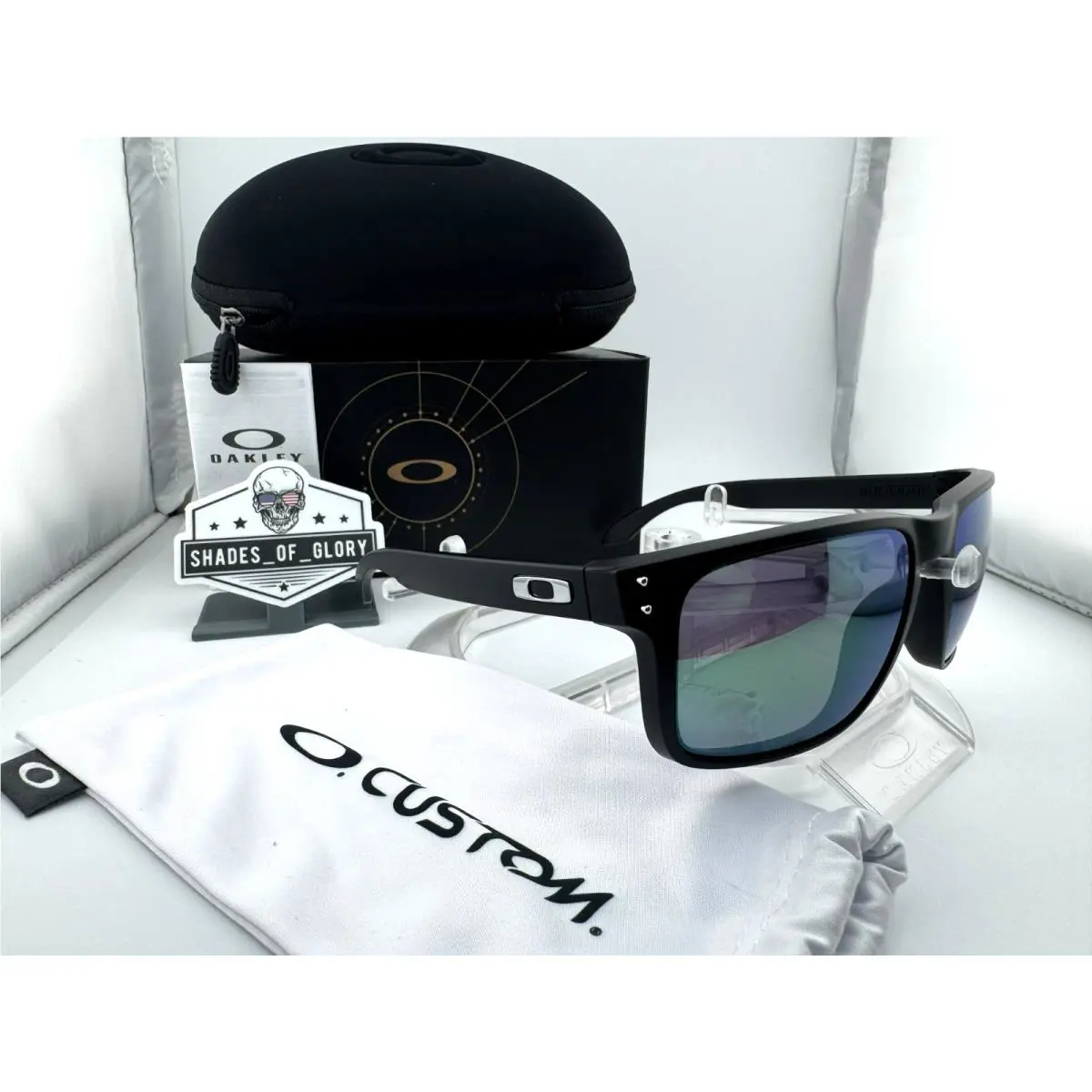 Holbrook XL Custom Matte Black W/ Prizm Jade Green Polarized Sunglasses by Oakley