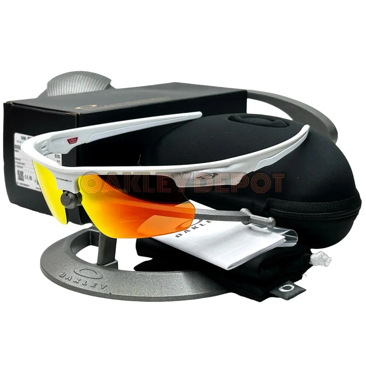 Oakley Bisphaera 009400 Polished White/prizm Ruby Sunglasses - Frame: POLISHED WHITE, Lens: RUBY