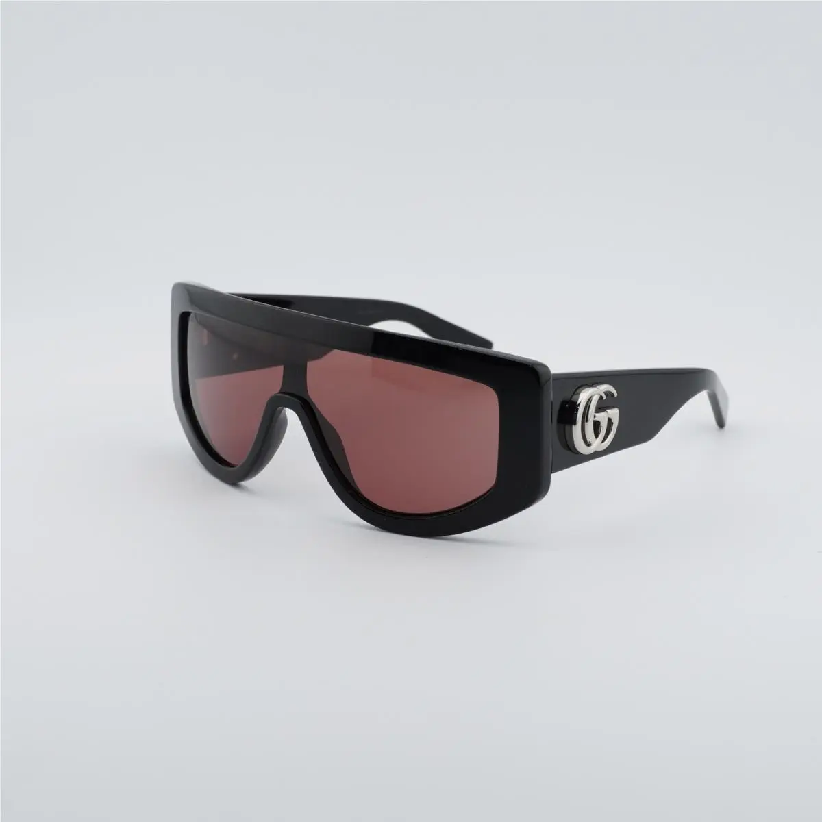 GG1950S 002 Shiny Black/light Red 130-0-130 Sunglasses by Gucci