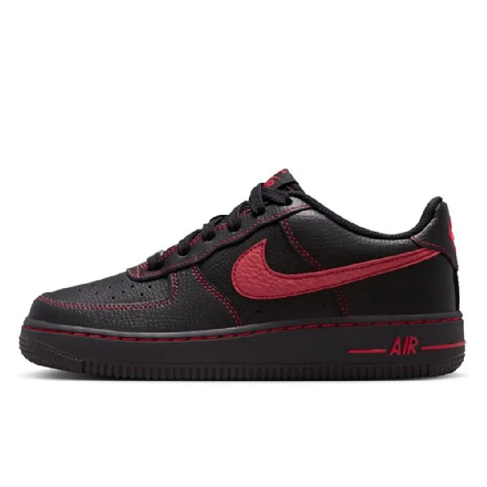 Big Kid`s Nike Air Force 1 LV8 3 Black/university Red-black HV4762 001 - Black/University Red-Black
