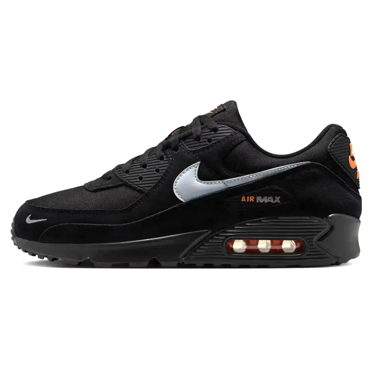 Nike shoes - Nike Air Max 90 - Air Max - Black/Metallic Cool Grey/Total Orange 0