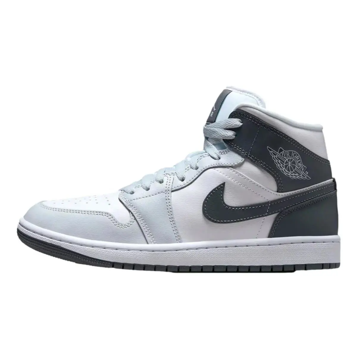 Nike Air Jordan 1 Mid White / Smoke Grey - Pure Platinum BQ6472-113 Women`s Size - Multicolor