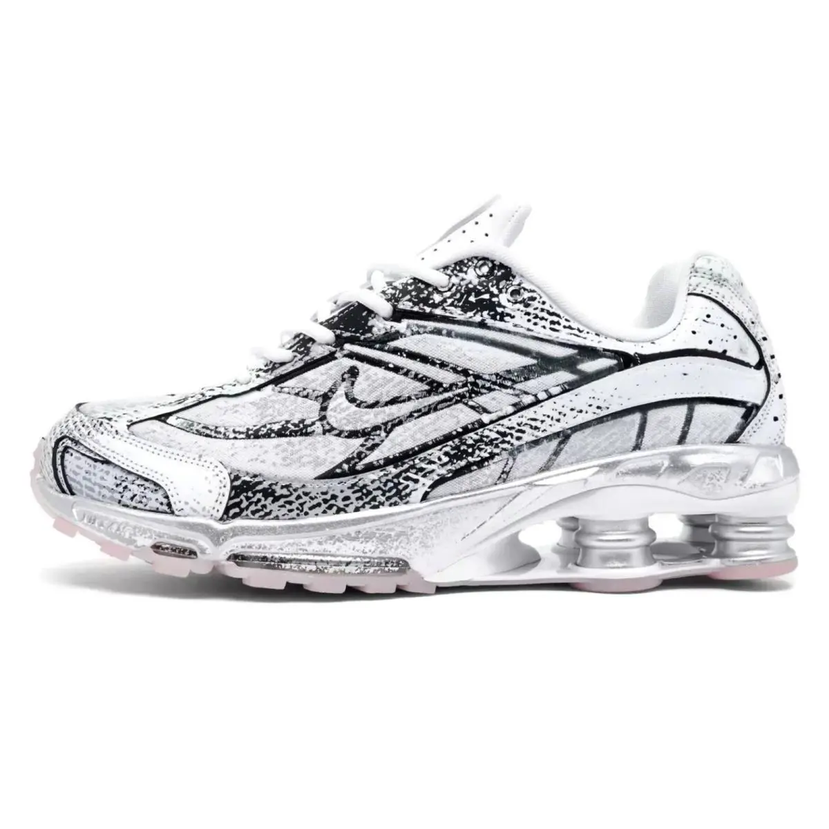 Nike shoes - Nike Shox - Shox - Silver, Maufacturer: White/Metallic Platinum/Black/Flat Gold 0