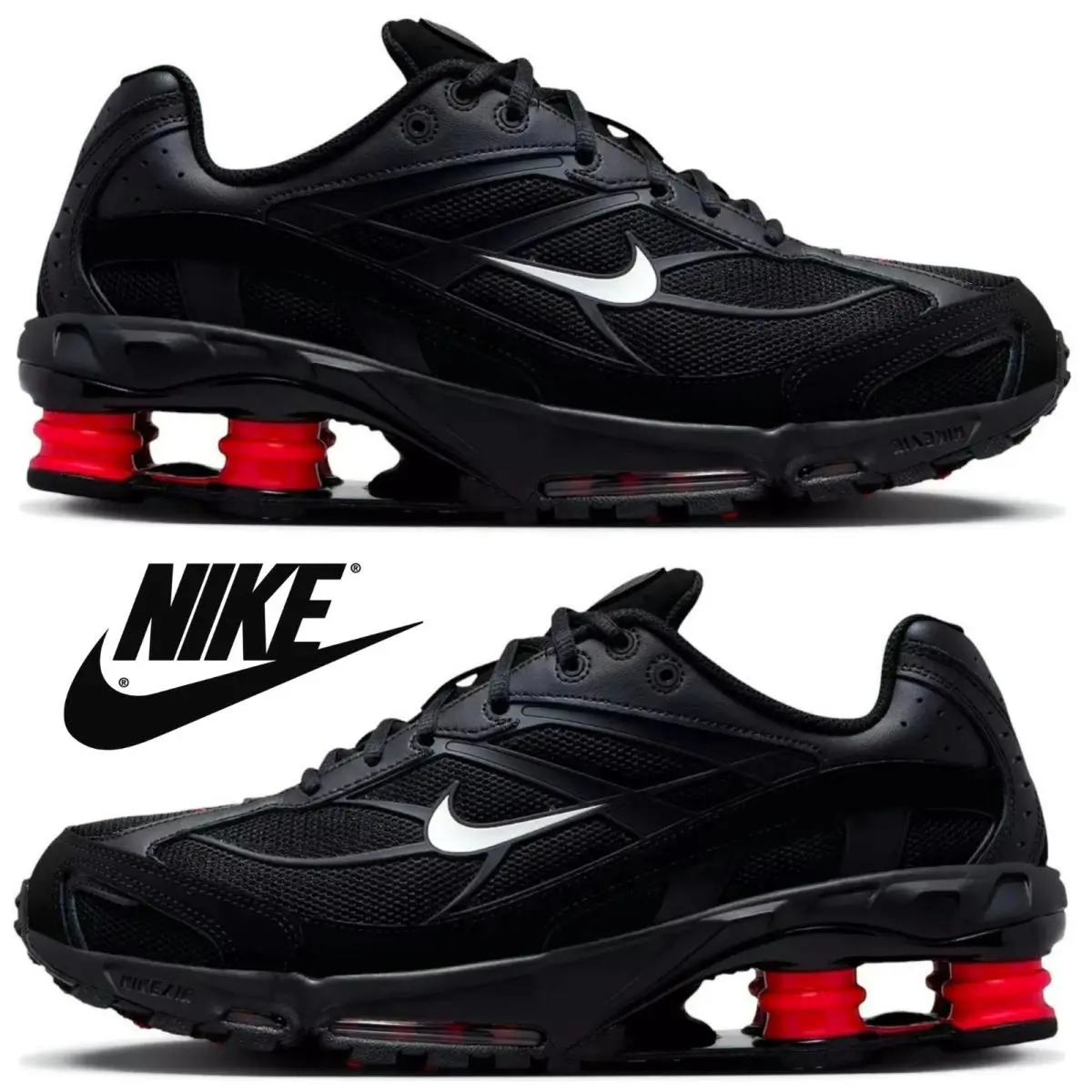 Nike shoes - Nike Shox - Shox - Black, Maufacturer: Black/University Red/Medium Ash/Metallic Silver 6