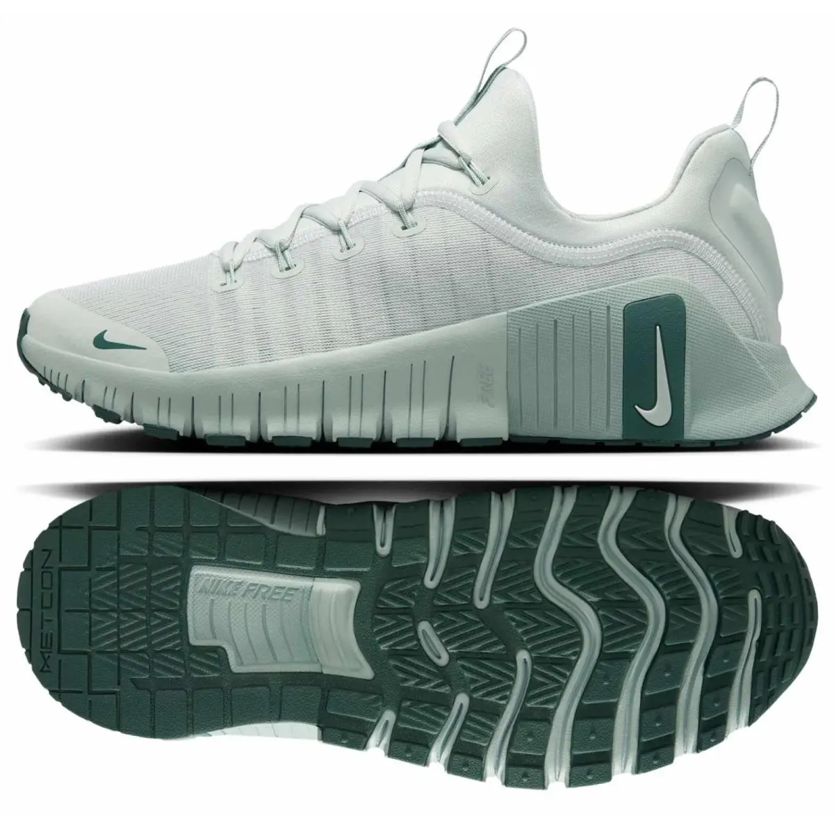 Nike W Free Metcon 6 Light Silver/vintage Green FJ7126-006 Women`s Workout Shoes