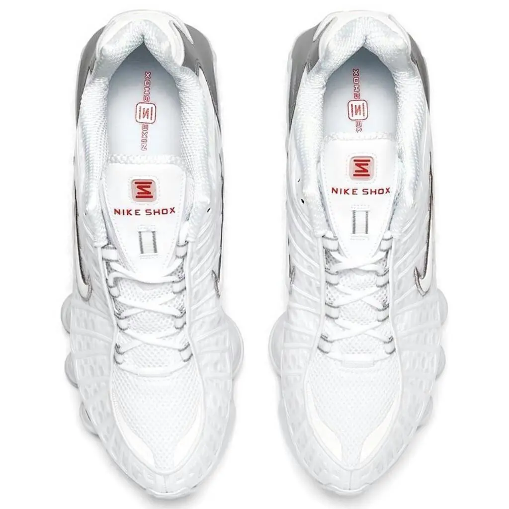 Nike shoes - Nike Shox - Shox - White, Maufacturer: White/Metallic Silver/Max Orange 17