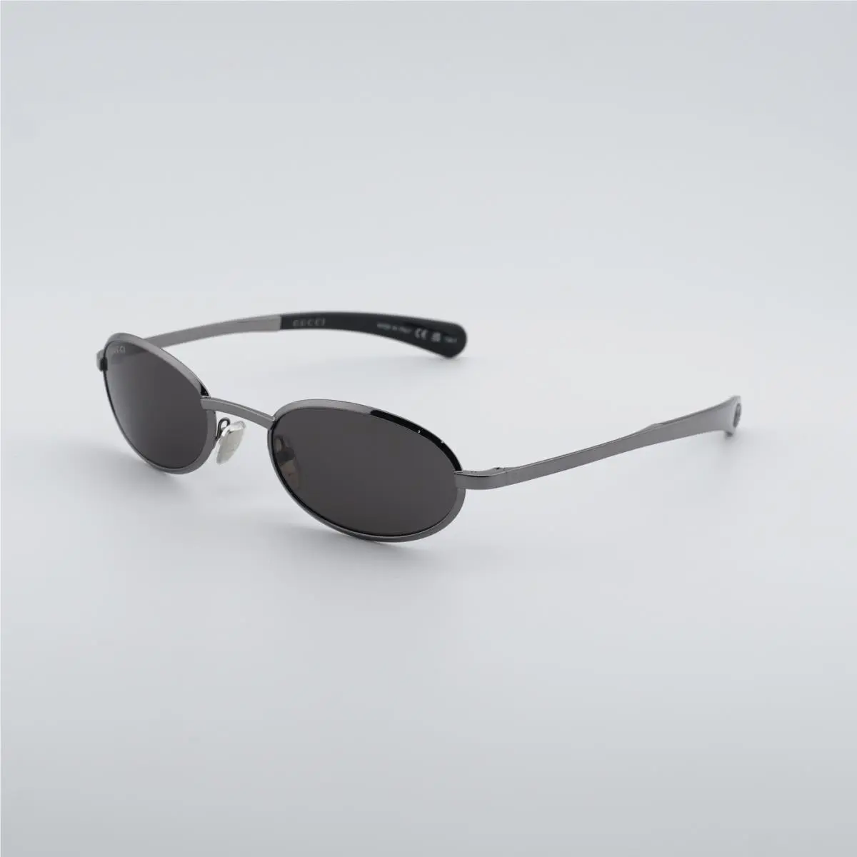 GG1942S 001 Shiny Dark Ruthenium/solid Grey 53-21-135 Sunglasses by Gucci