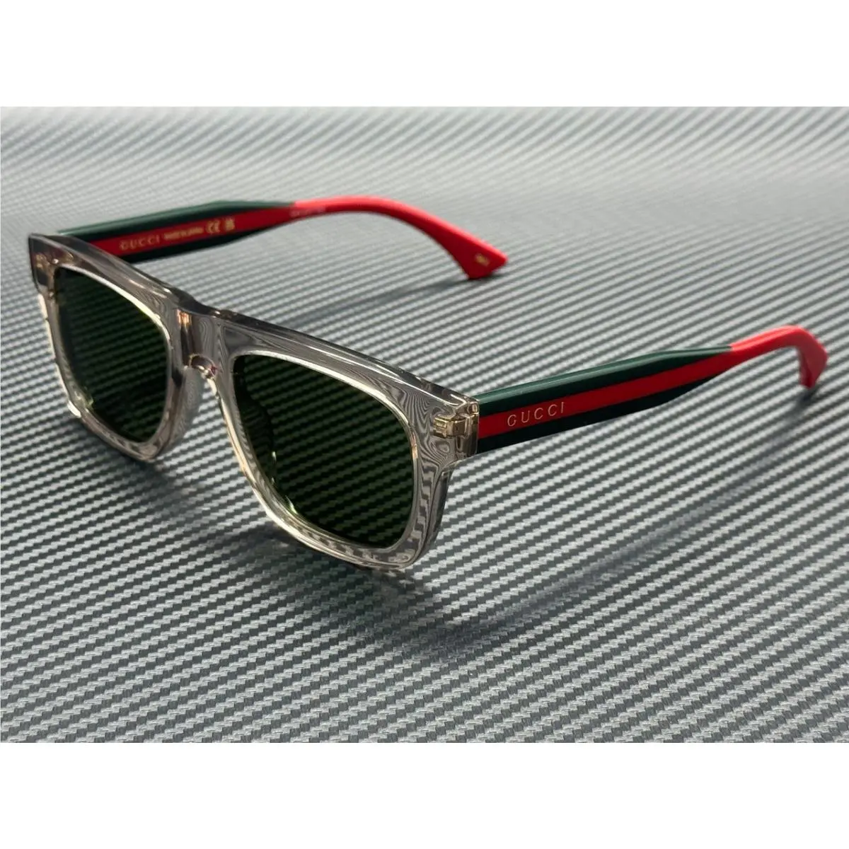 Gucci GG1991S 003 Brown Transparent Green Men`s Medium 52 mm Sunglasses