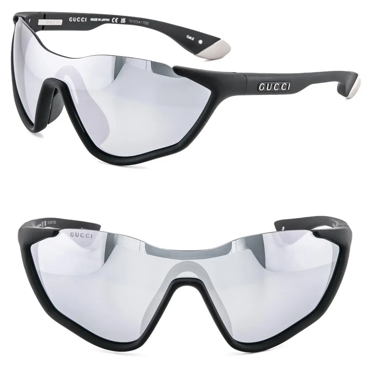 GG2018S Black Mask Wrap 2018 Unisex Silver Mirrored Sunglass 001 Apres Ski by Gucci
