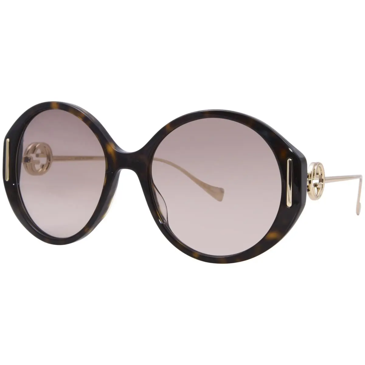 Gucci GG1202S 003 Sunglasses Women`s Havana/gold/brown Lenses Oval Shape 57mm