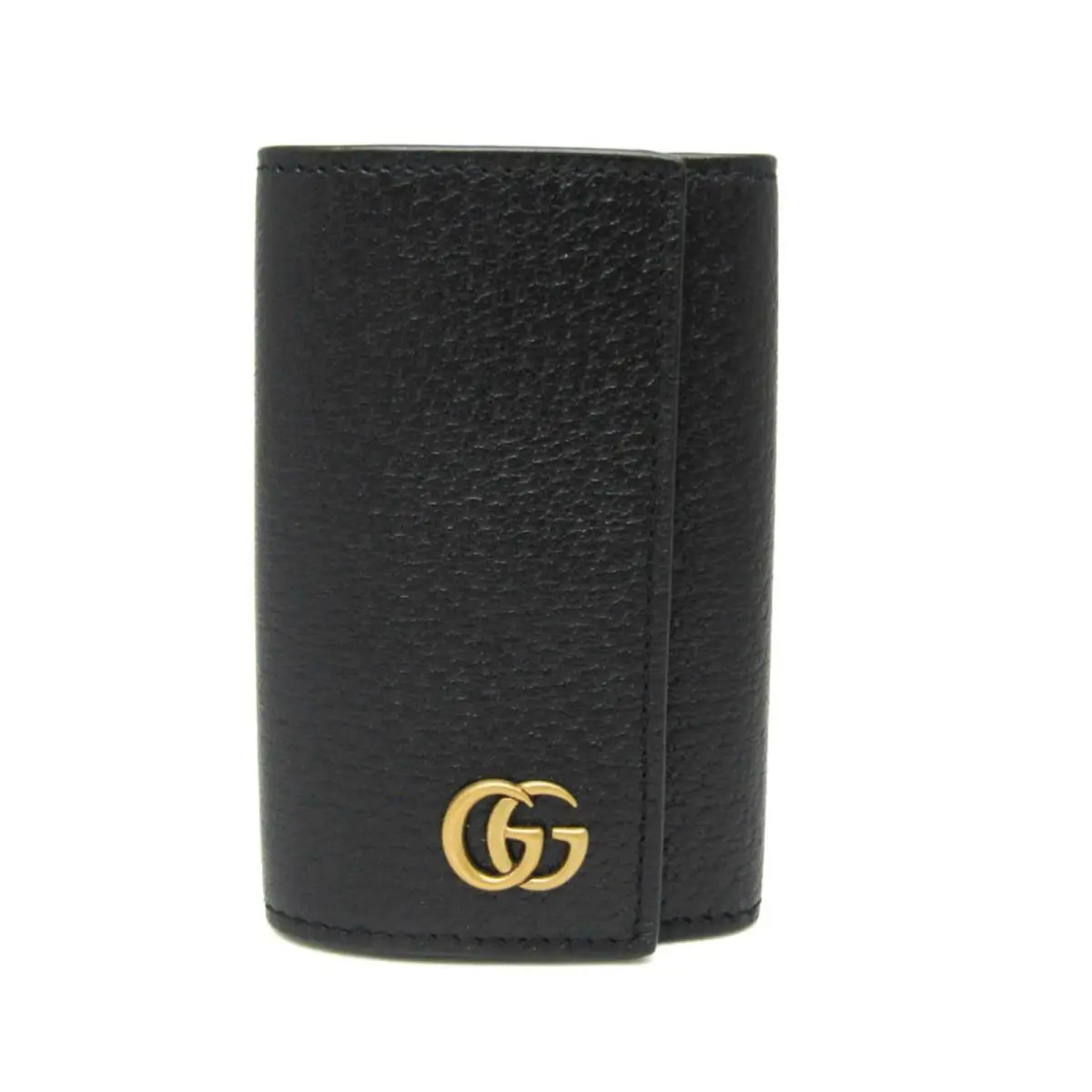 Gucci Black Leather GG Marmont 6 Ring Key Case Wallet 435305