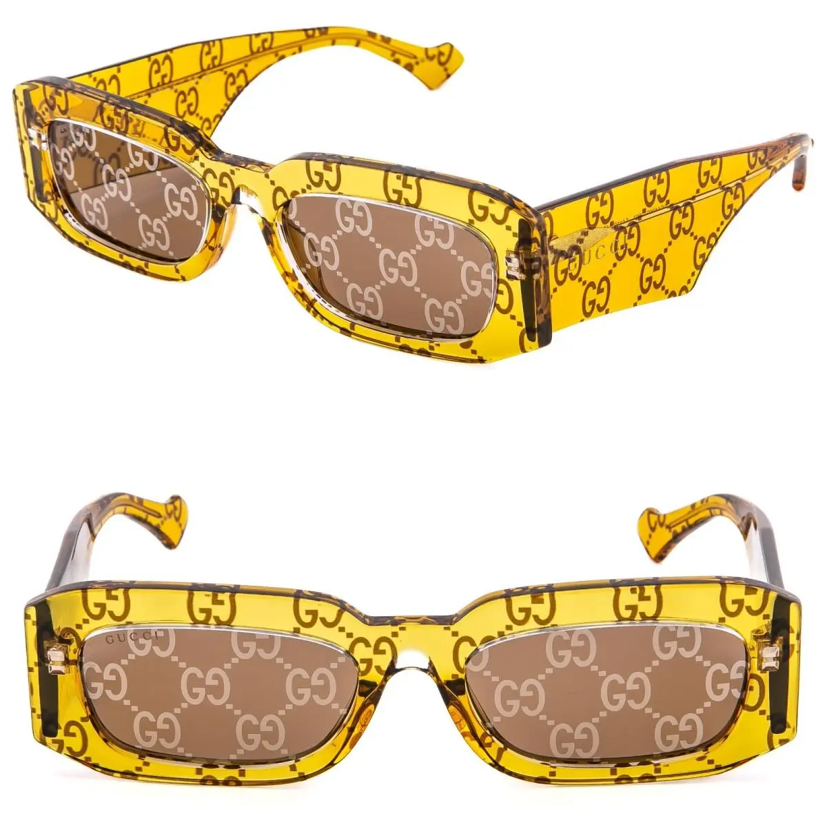 Gucci 1426 Crystal Yellow GG Guccissima Print Logo Gg1426S Unisex Sunglasses 007