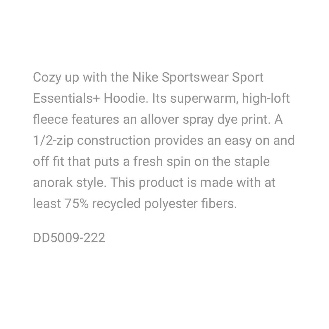 Nike clothing - Nike Sportswear Essentials+ 1/2 Zip Sherpa Hoodie - DD5009222 DD5009-222 - Camouflage 2