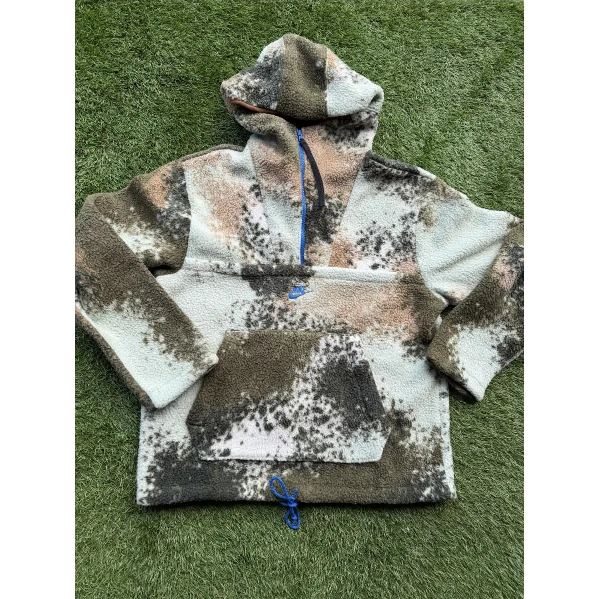 Nike clothing - Nike Sportswear Essentials+ 1/2 Zip Sherpa Hoodie - DD5009222 DD5009-222 - Camouflage 0