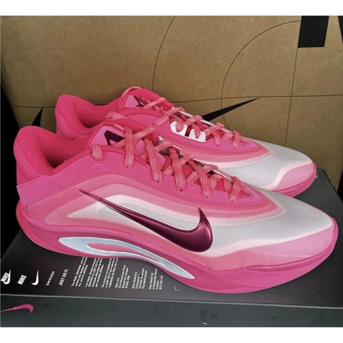 Nike A`one A`ja Wilson Aura Pink Basketball FZ8605-601 Men Size 12.5 W 14 - Pink