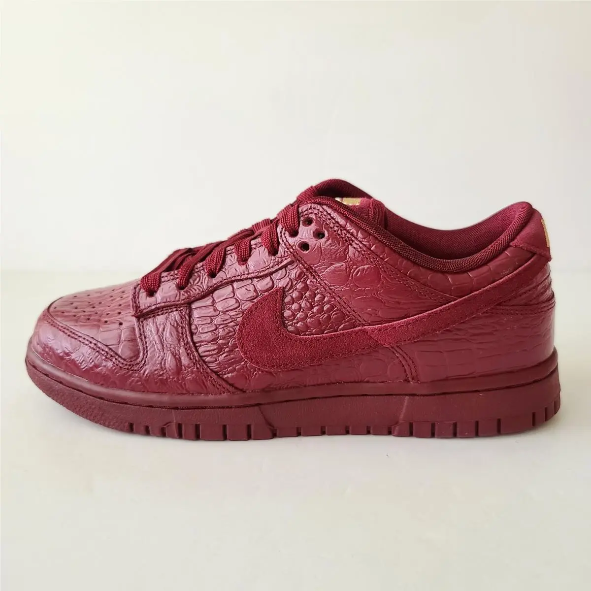 Nike Dunk Low Red Croc Dark Team Red Gold HV4388-600 Women`s Size 8 - Red