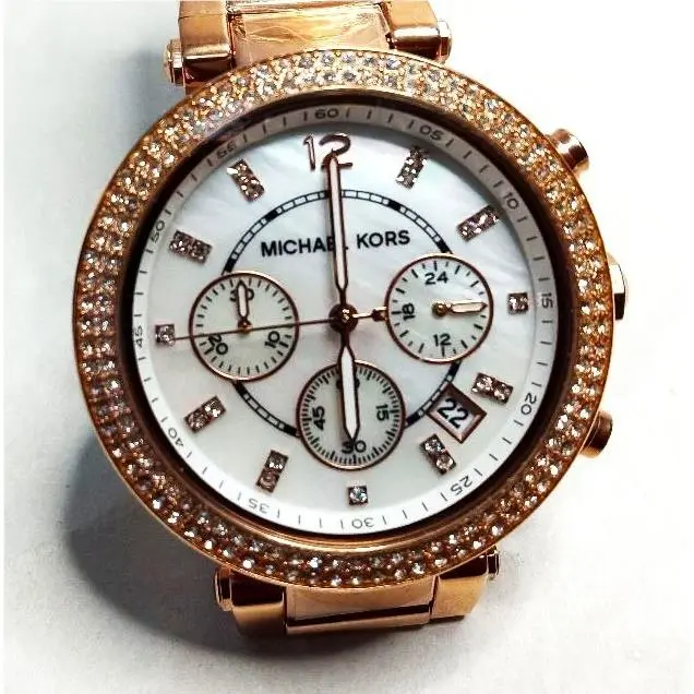Parker Women`s Watch: Pavé Crystal Rose Gold Tone Nrfb Off by Michael Kors