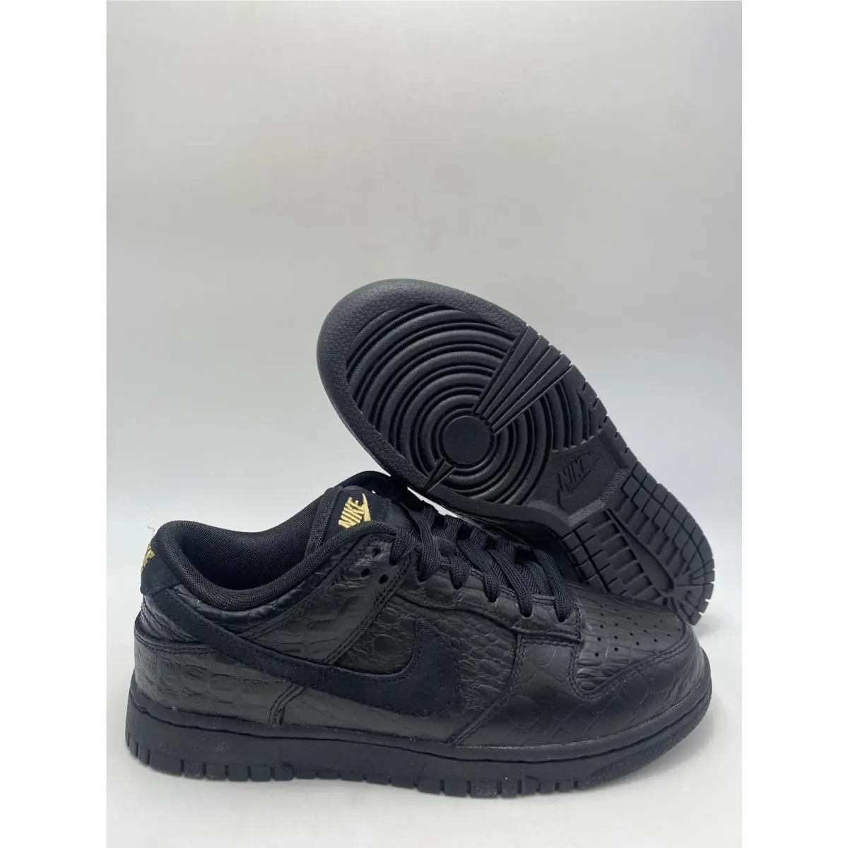 Nike W Dunk Low SS Black Metallic Gold HV4388 001 Women`s Size 8