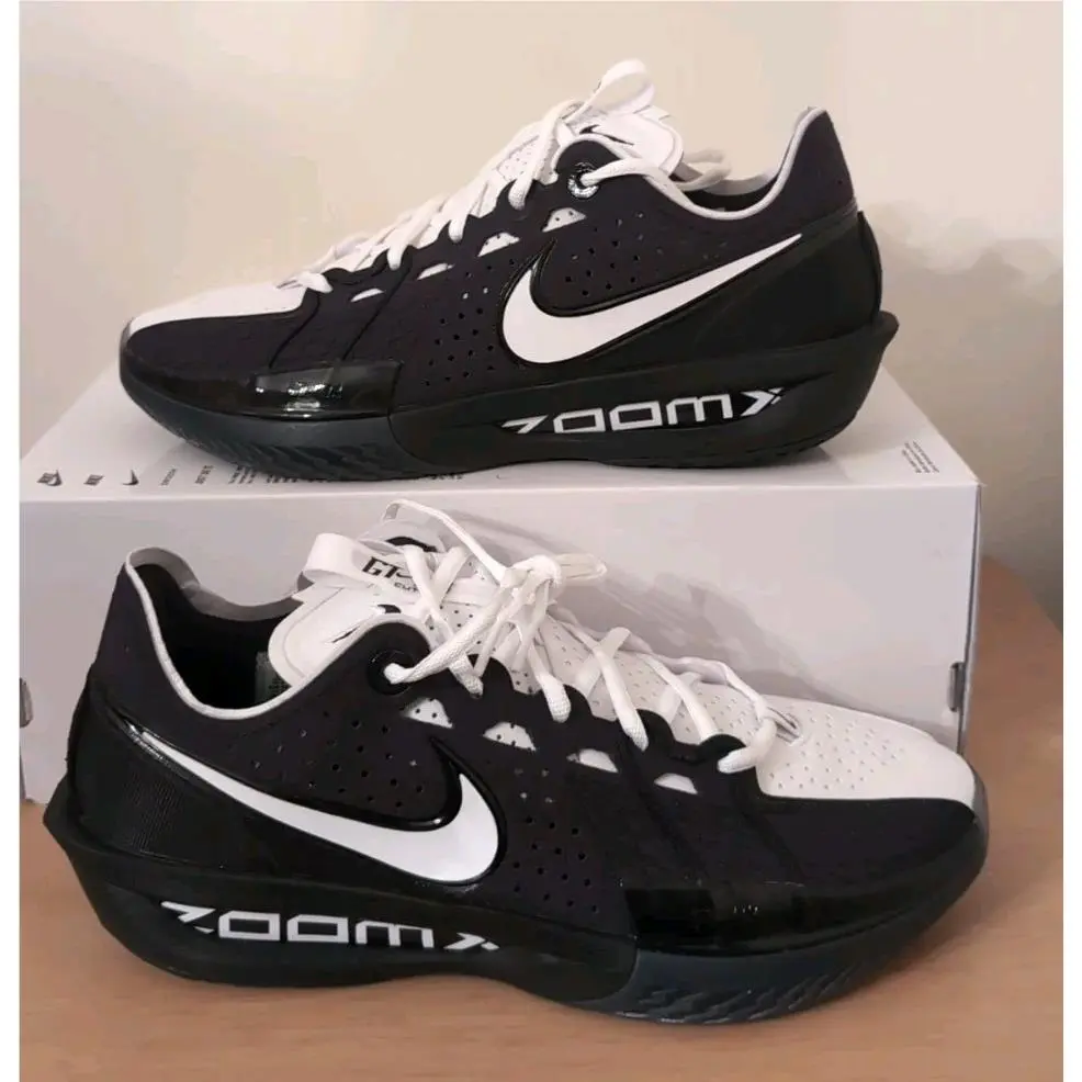 Size 7- Nike Zoom G.t. GT Cut 3 Black/white Basketball Shoes IB4458-001 No Lid - Black