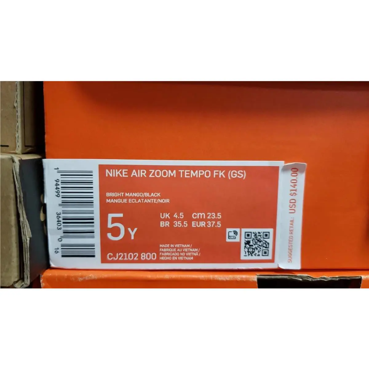 Nike shoes - Nike Zoom Tempo FK - Zoom Tempo - Bright Mango/Black (UPC: 194499364030) 5