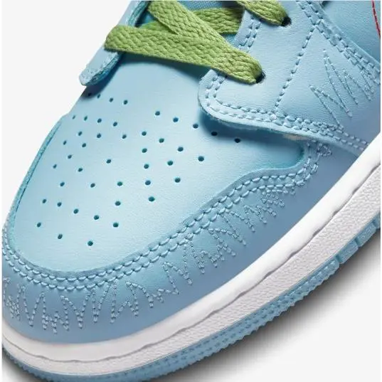 Nike shoes - Nike Girls Jordan 1 Low SE Stitch - Blue 2