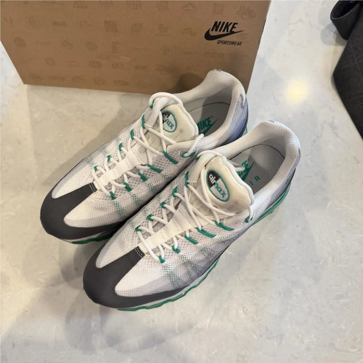 Nike shoes - Nike Air Max 95 - Air Max - 554715-130 - White, Manufacturer: White/Atomic Teal/Dark Grey/Cool Grey 1