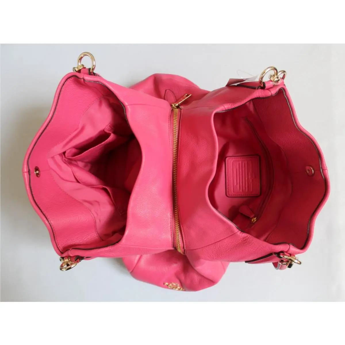 ••• Pebbled Leather • Phoebe Shoulder Bag • Color Orange Pink • F35723 Pink by Coach