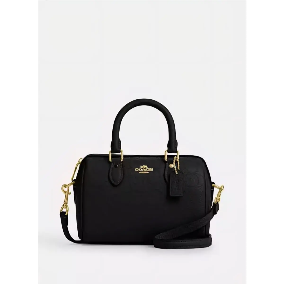 Coach Mini Rowan Bag Crossbody Black Signature Logo Leather CCF28 Embossed
