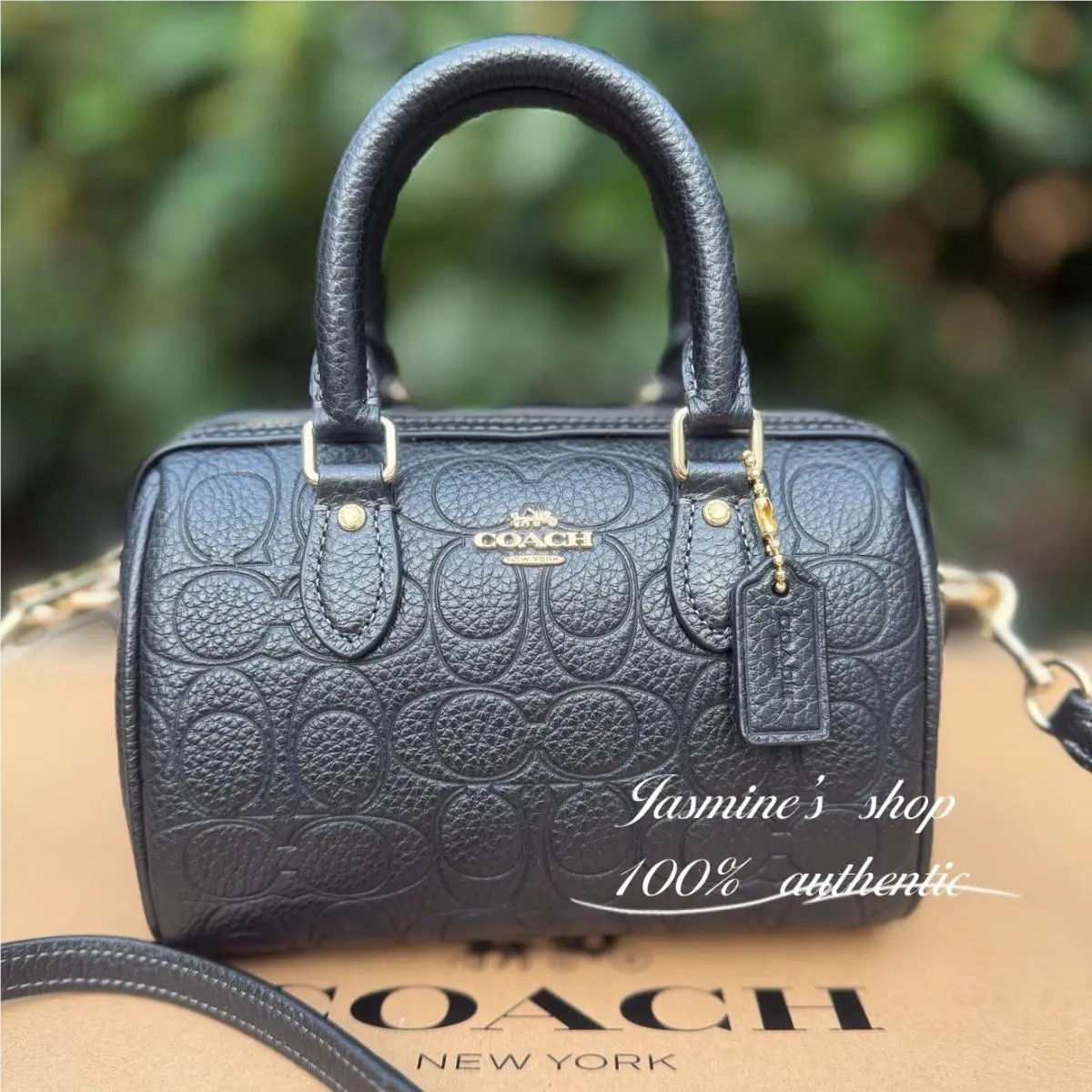 Coach Mini Rowan Crossbody Bag Signature Leather CCF28 Pebbled Leather/black
