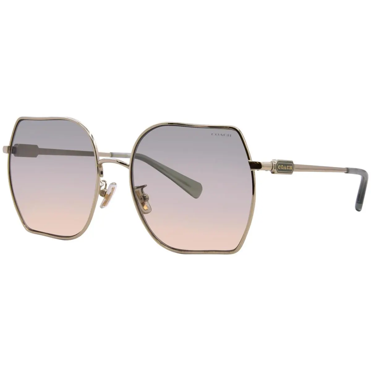 Coach CD476 HC7142 900513 Sunglasses Women`s Gold/green/brown Gradient 58mm
