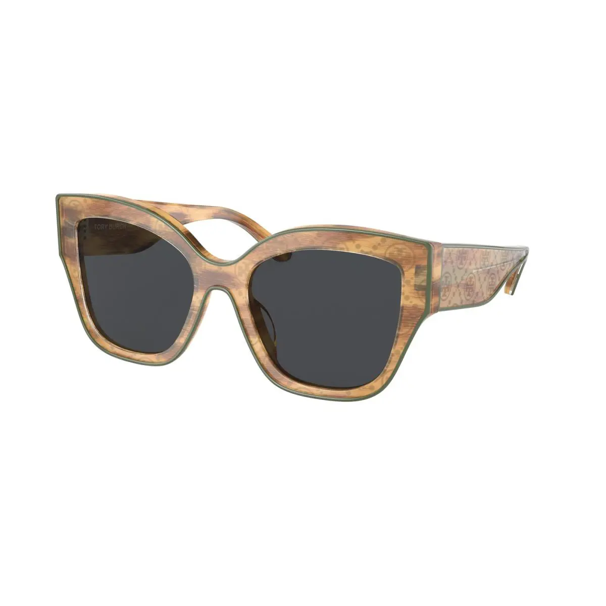 Tory Burch TY 7184U Honey Wood with Olive Piping s 192887 Sunglasses
