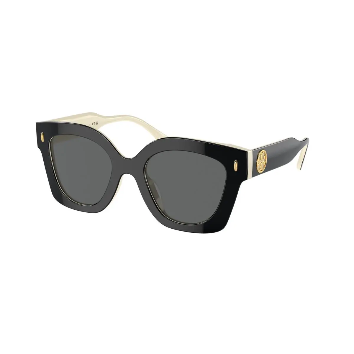 Tory Burch TY 7201U Black Ivory Dark Grey 198887 Sunglasses