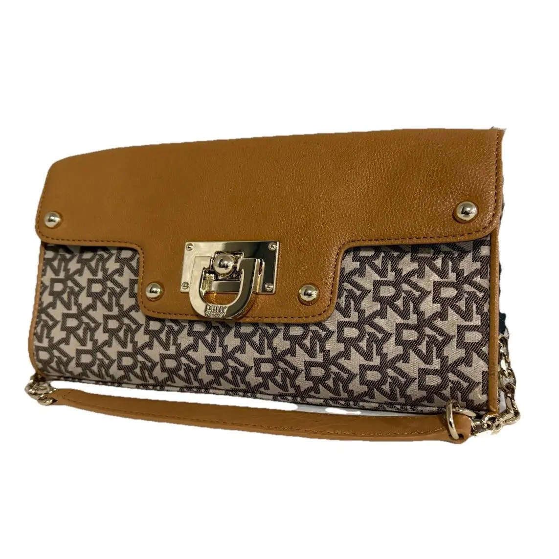 Dkny Chino-tan Signature Bag Clutch Shoulder Bag