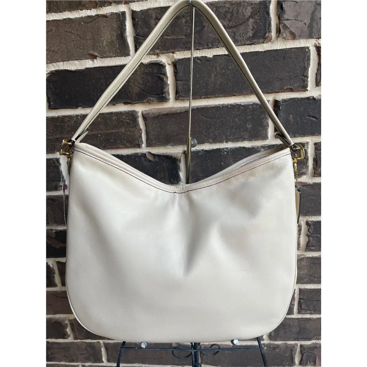 Coach Soft Tabby Hobo Ivory Leather Shoulder Bag C6340