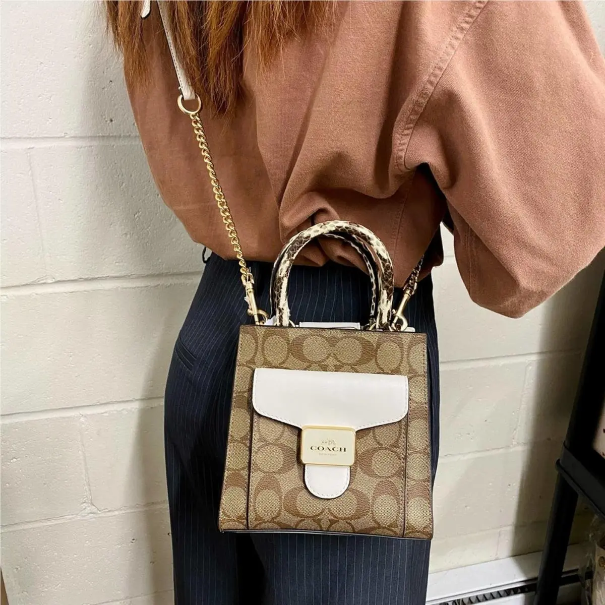 Coach C7227 Mini Pepper Crossbody In Signature Canvas In Light Khaki Chalk Multi