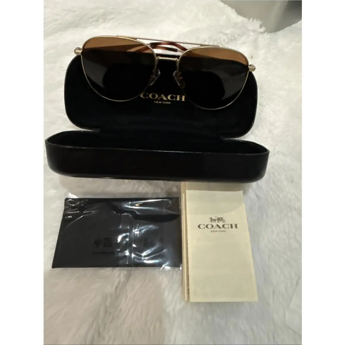 Coach HC 7178 900573 Satin Light Gold/brown Lens Sunglasses