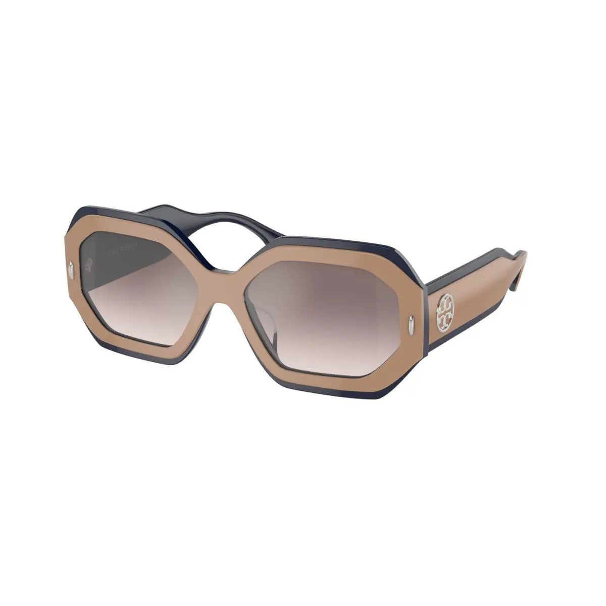 Tory Burch TY 7192U Navy Beige Lam Clear Grad Grey 19396I Sunglasses