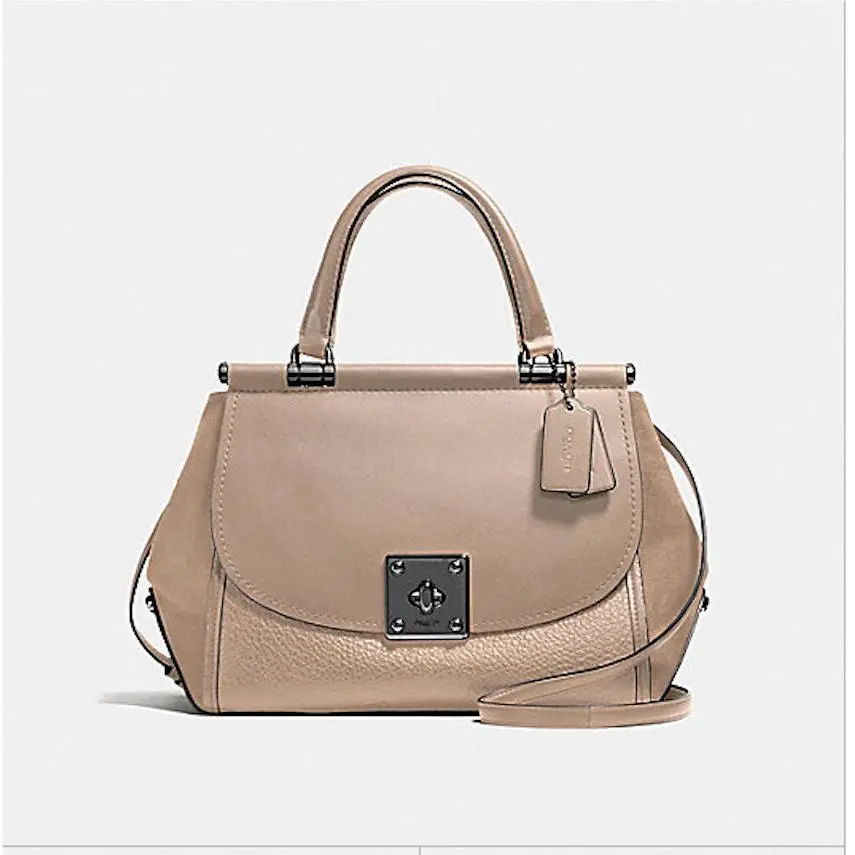 Coach 38388 Restored Drifter Top Handle Sachel Leather Handbag Cherry ￼