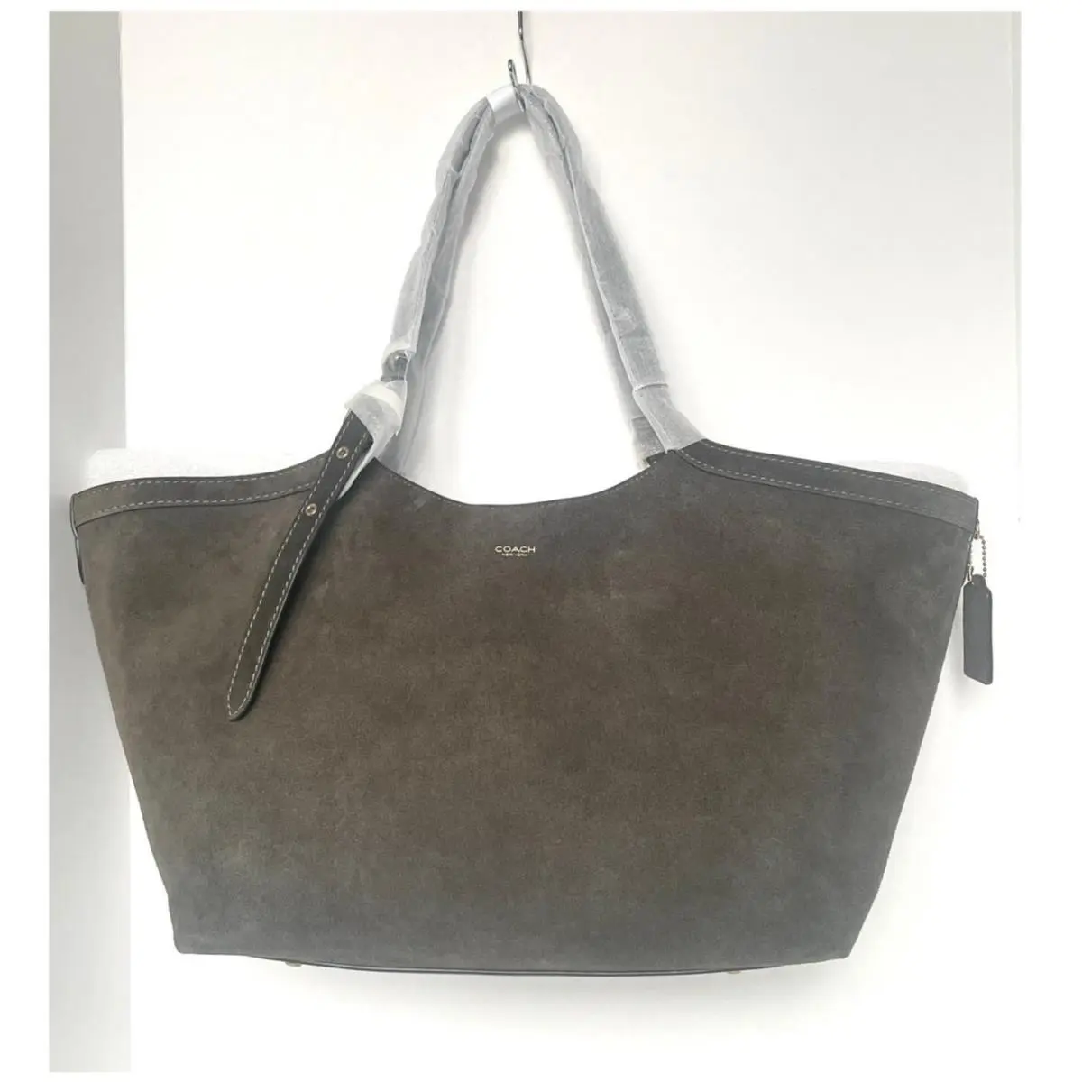 Gramercy Tote CBN47 Olive Green Suede Leather Large Shoulder Bag by Coach