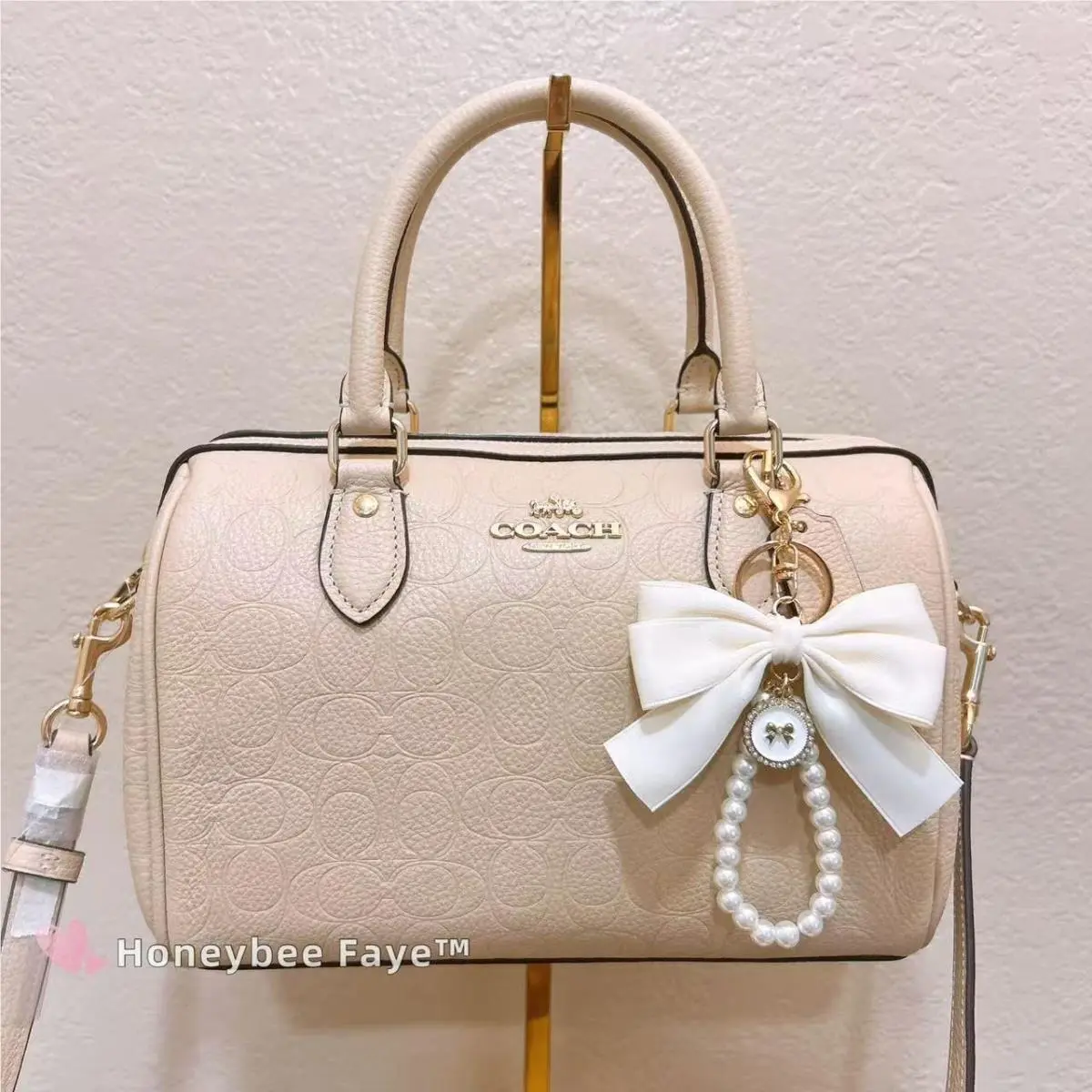 Coach Rowan Satchel Bag In Signature Leather CCD50 Oat