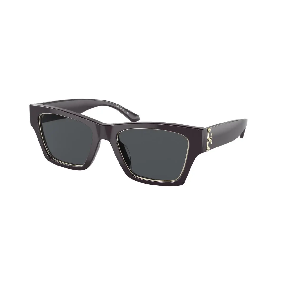 Tory Burch TY 7186U Oxblood Solid Grey 191987 Sunglasses
