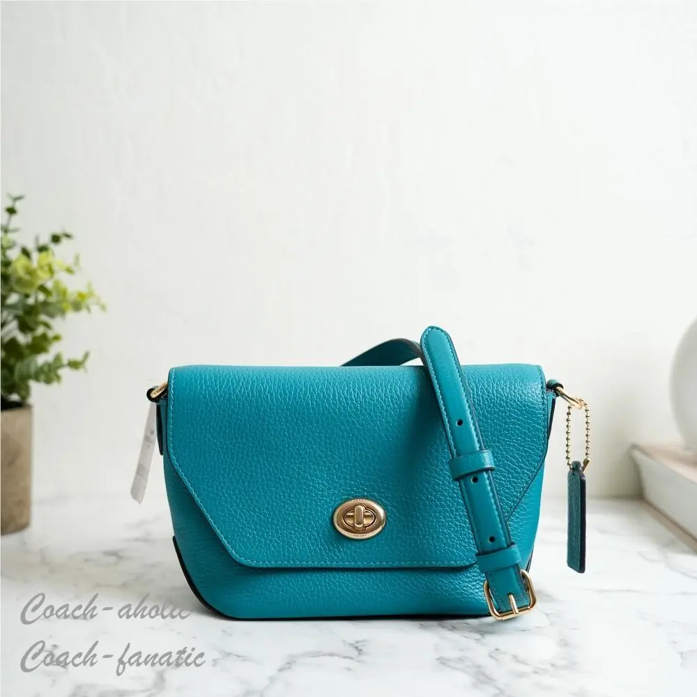 Coach C2815 Karlee Crossbody Bag Pebble Leather in Teal