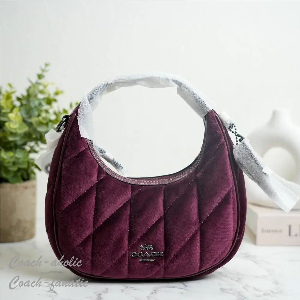 Coach Carmen Mini Crossbody Bag Organic Cotton Quilting CCE61 Burgundy