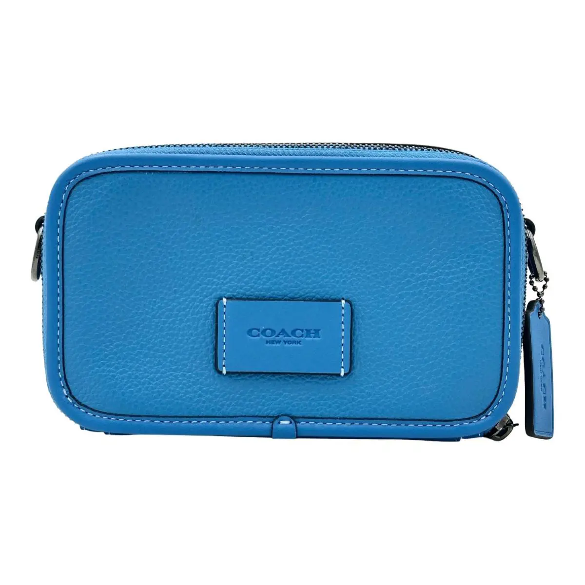 Coach Charter Slim Crossbody Bag in Pebbled Leather-blue